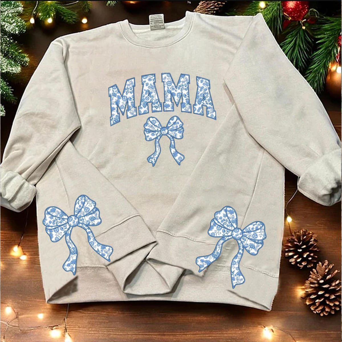 Blue Chinoiserie Embroidery Sweatshirt Floral Gift for Mom.jpg