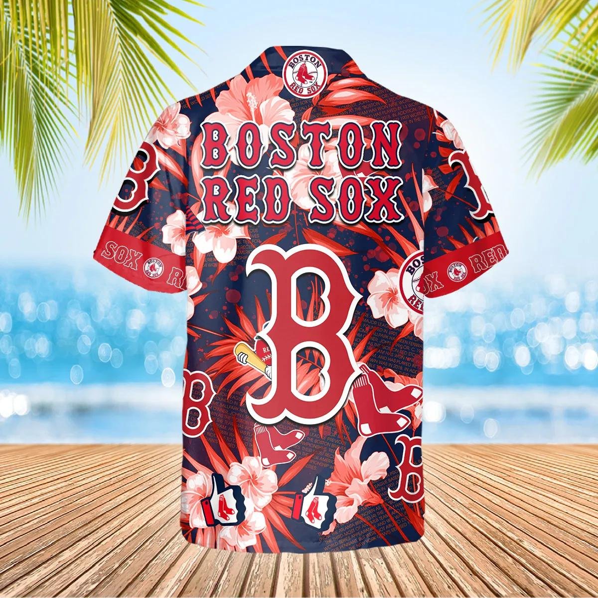 Boston Red Sox Hawaiian Shirt with Floral.jpg