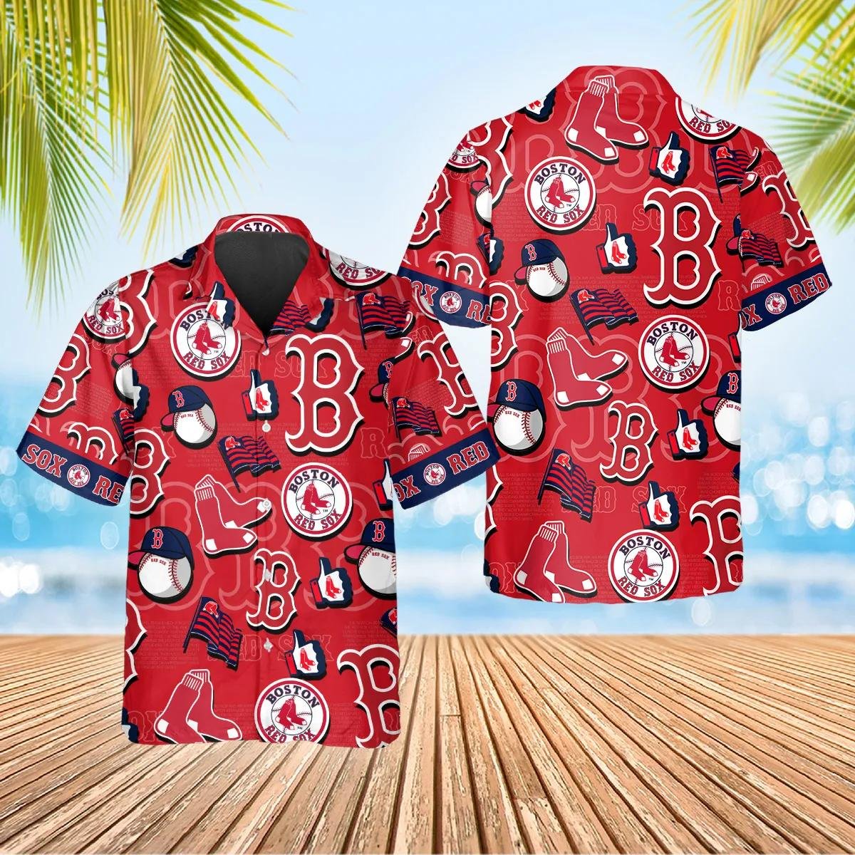 Boston Red Sox Logo Hawaiian Shirt Classic Collage Design.jpg