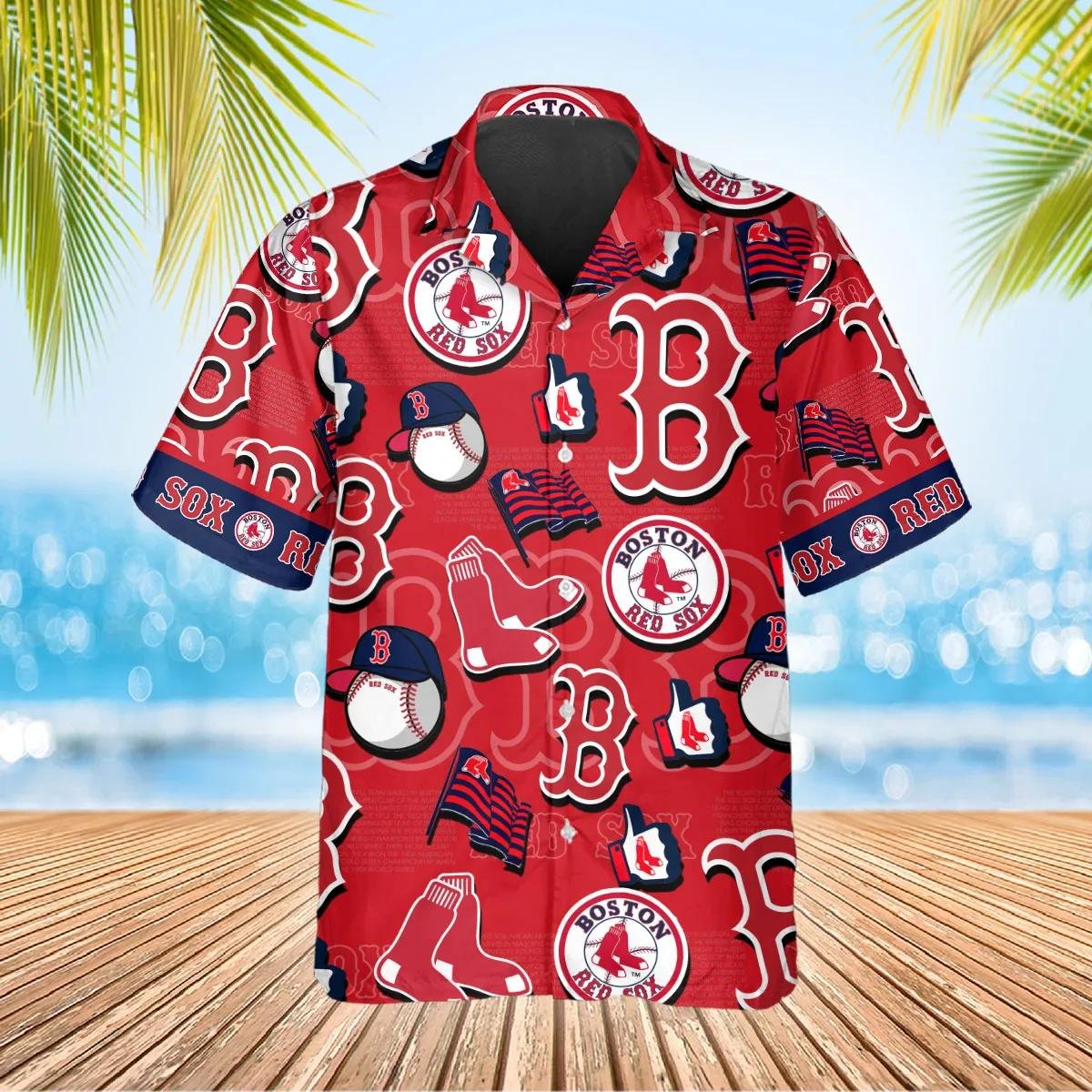 Boston Red Sox Logo Hawaiian Shirt Classic Collage Design.jpg