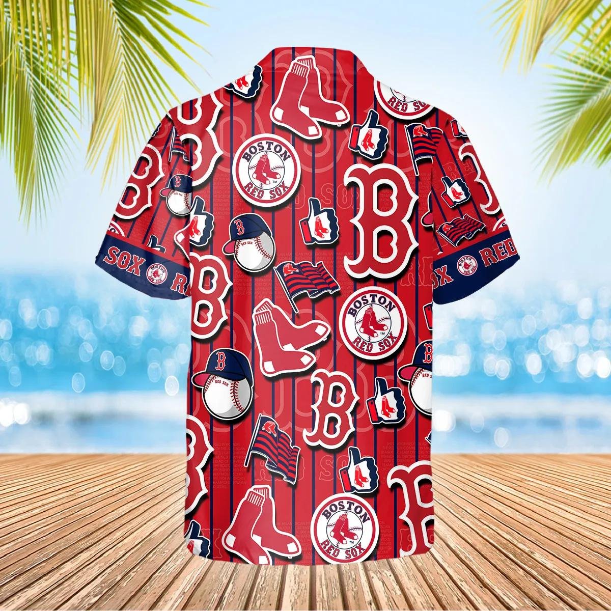 Boston Red Sox Pinstripe Logo Hawaiian Shirt for Fans.jpg