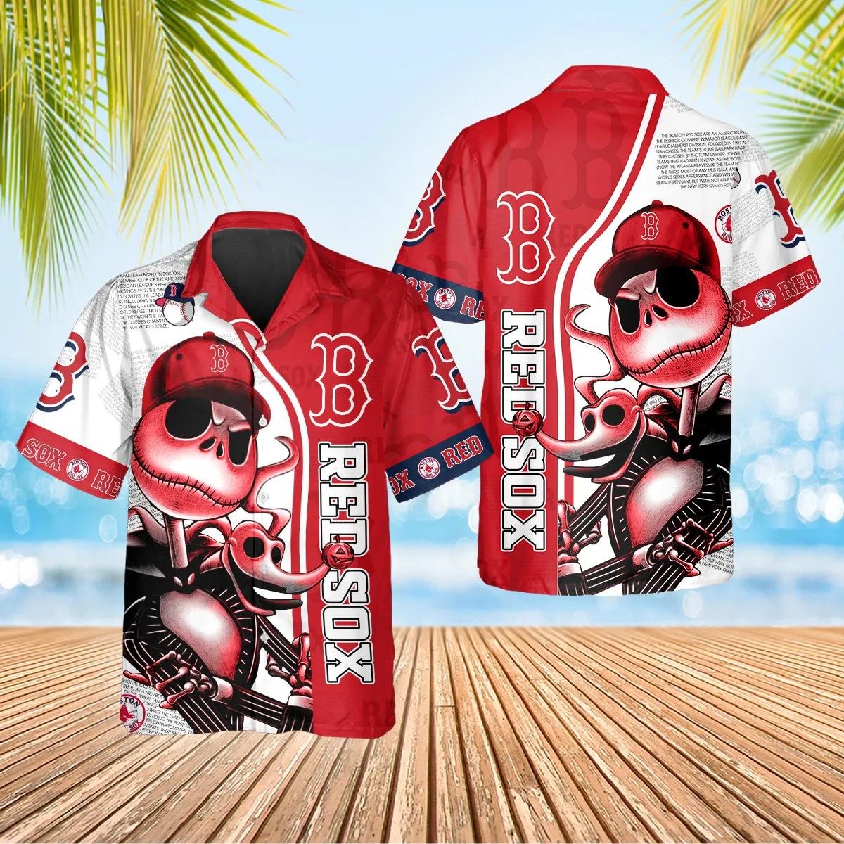 Boston Red Sox Skeleton Hawaiian Shirt Unique Baseball Apparel.jpg