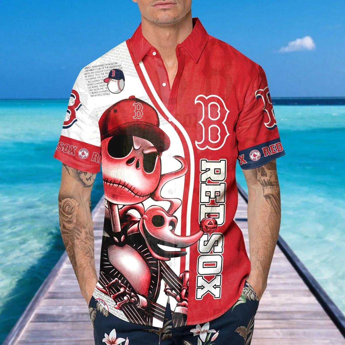 Boston Red Sox Skeleton Hawaiian Shirt Unique Baseball Apparel.jpg