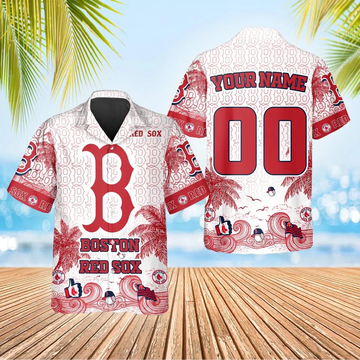 Boston Red Sox Vintage Hawaiian Shirt Retro Style Beachwear.jpg