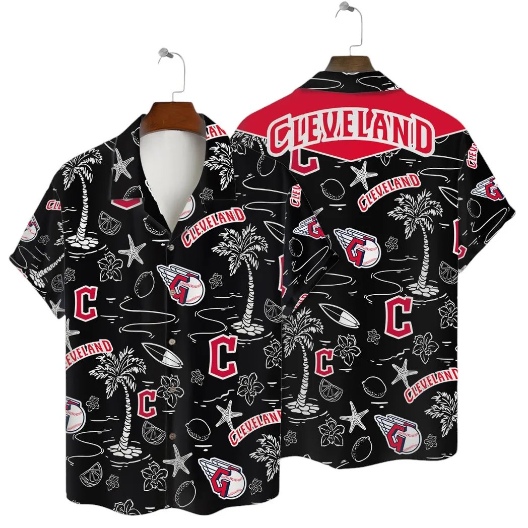 Cleveland Guardians Hawaiian Shirt Sunset Palm Design.jpg