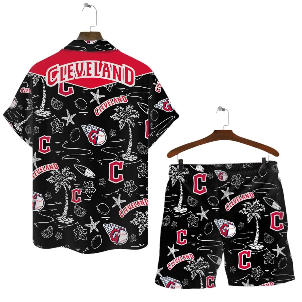 Cleveland Guardians Hawaiian Shirt Sunset Palm Design.jpg