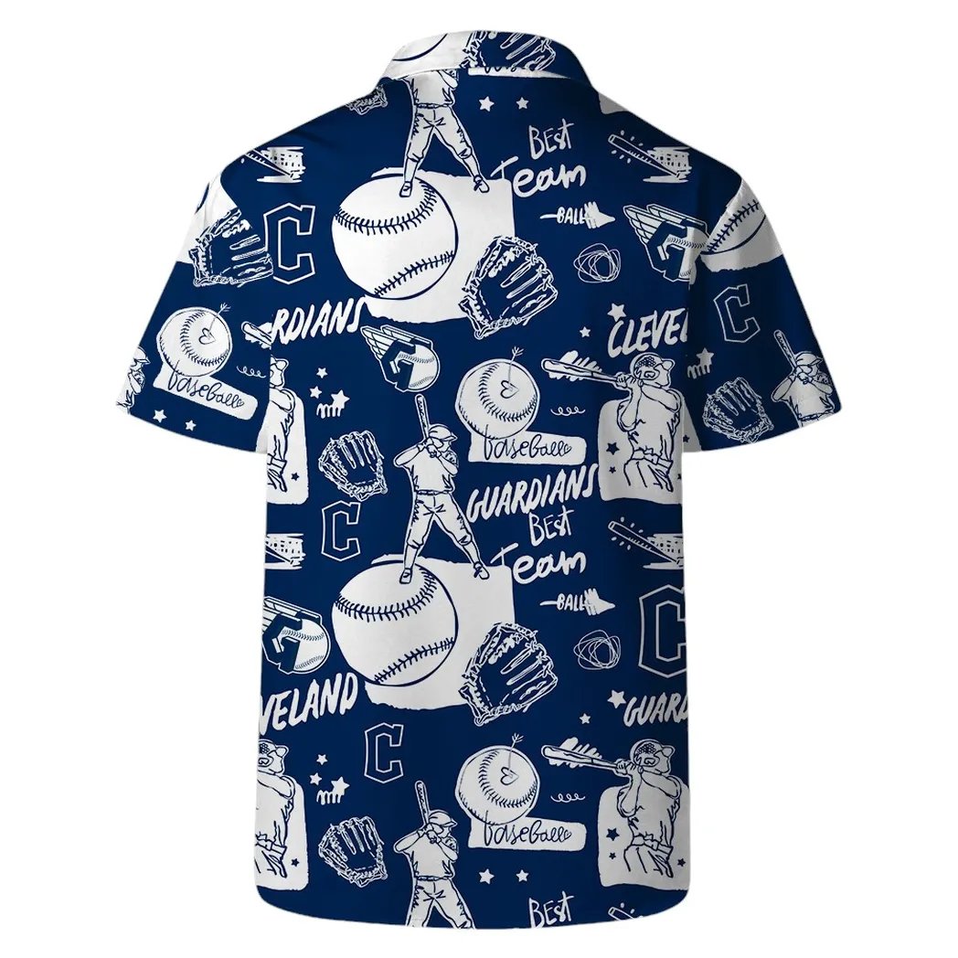 Cleveland Guardians Hawaiian Shirt Tropical Monochrome Design.jpg