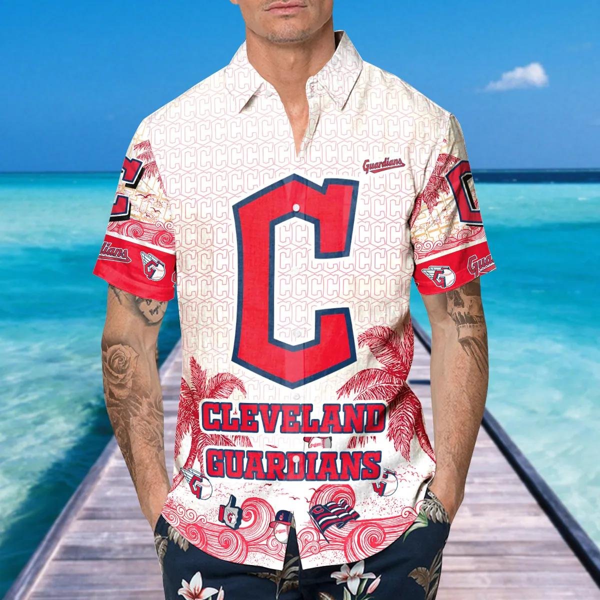 Cleveland Guardians Hawaiian Shirt Tropical Wave Design.jpg