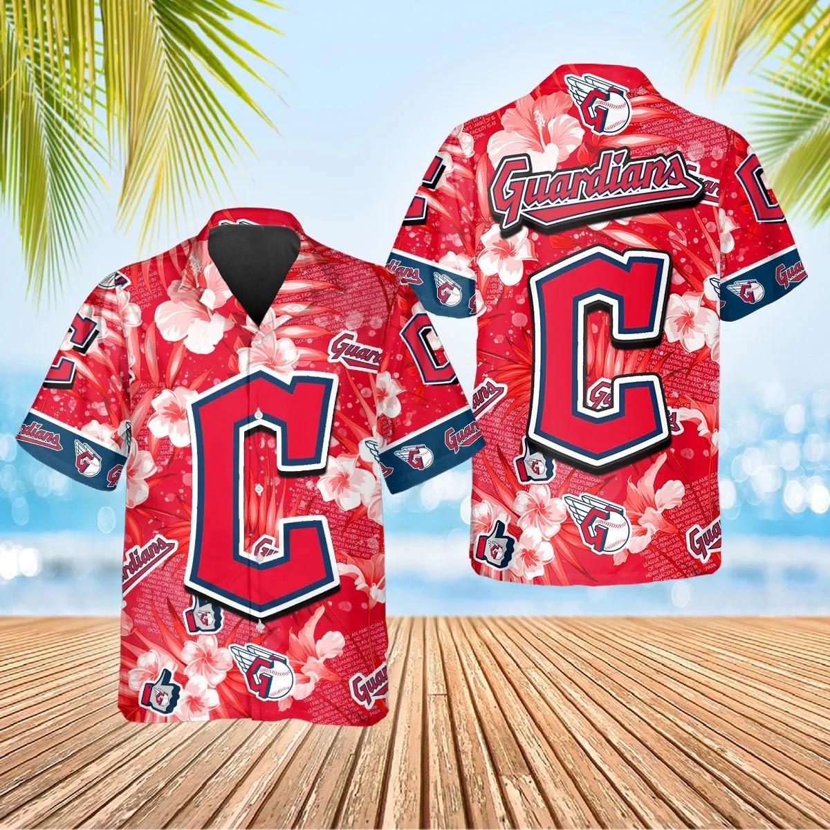 Cleveland Guardians Hawaiian Shirt with Hibiscus Emblem.jpg