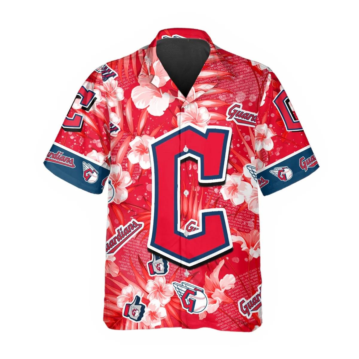 Cleveland Guardians Hawaiian Shirt with Hibiscus Emblem.jpg