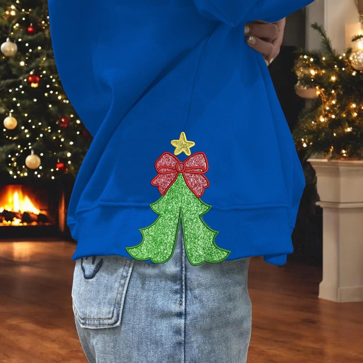 Grinchmas Embroidered Side Bow Sweatshirt Perfect Christmas Gift.jpg