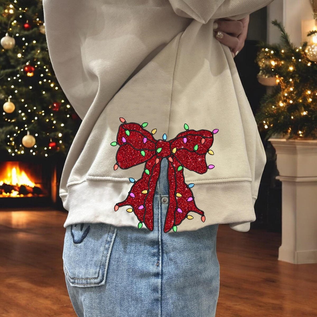 Merry and Bright Embroidered Christmas Side Bow Sweatshirt Gift.jpg