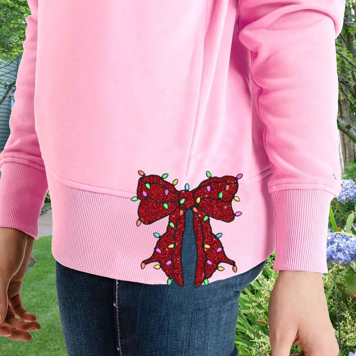 Merry and Bright Embroidered Christmas Side Bow Sweatshirt Gift.jpg