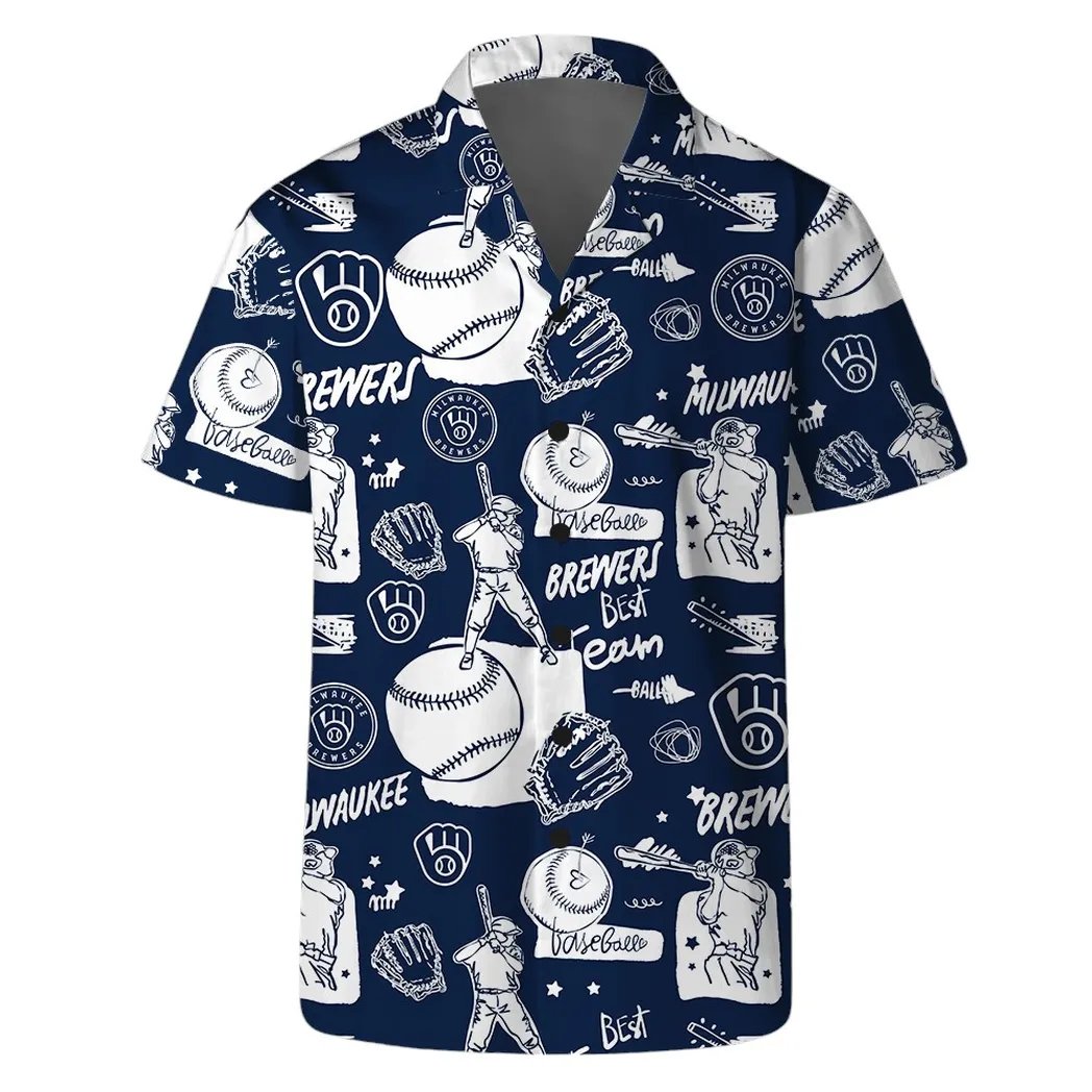 Milwaukee Brewers Hawaiian Shirt Doodle Design.jpg