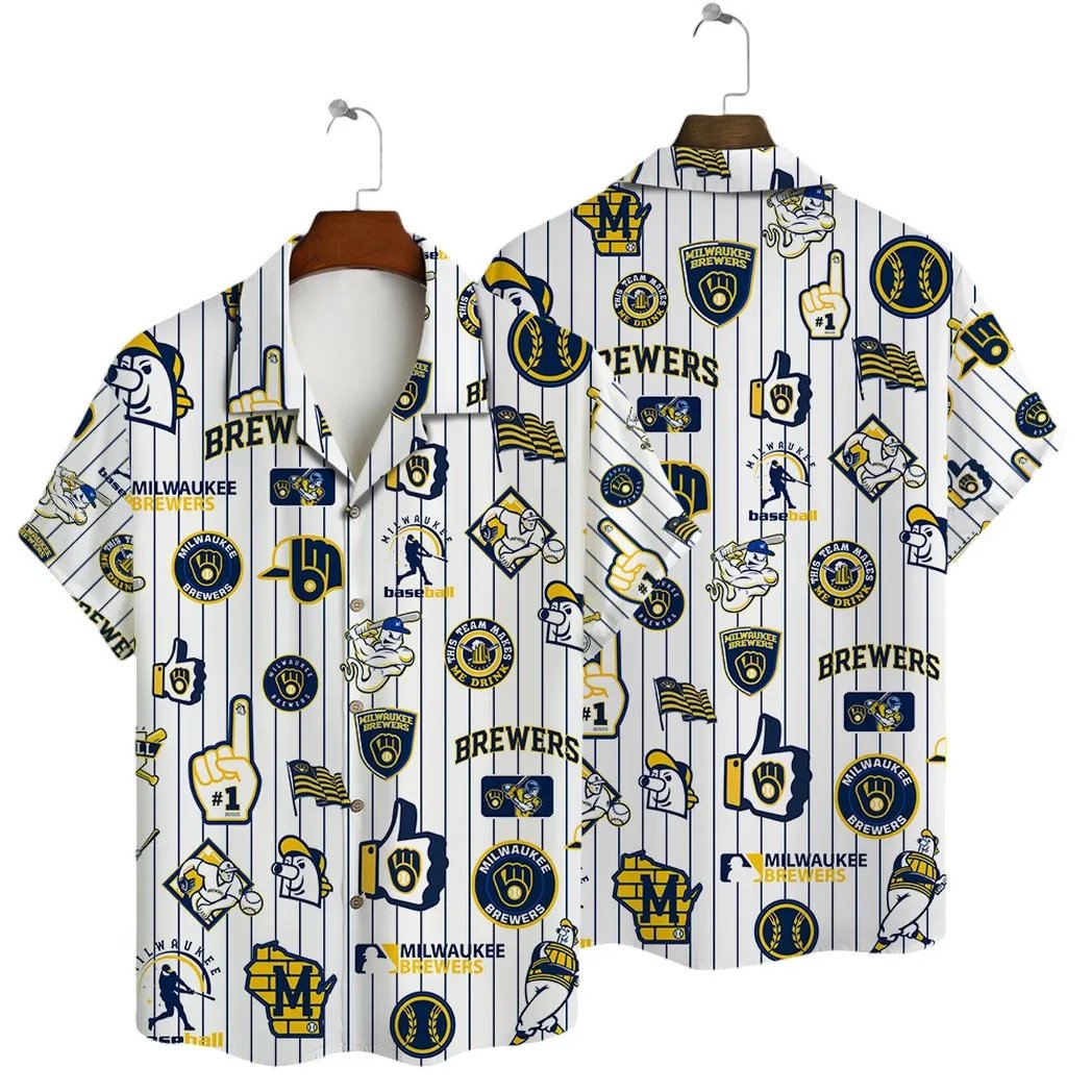 Milwaukee Brewers Hawaiian Shirt Pinstripe Icons.jpg