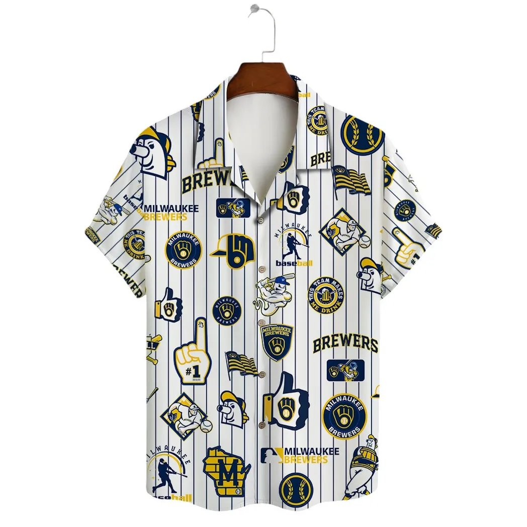 Milwaukee Brewers Hawaiian Shirt Pinstripe Icons.jpg