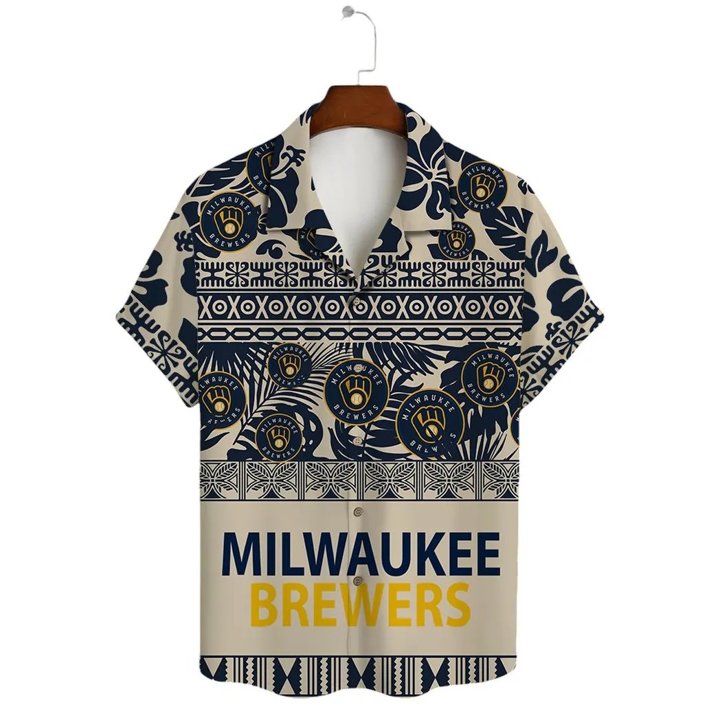 Milwaukee Brewers Hawaiian Shirt Tribal Design.jpg