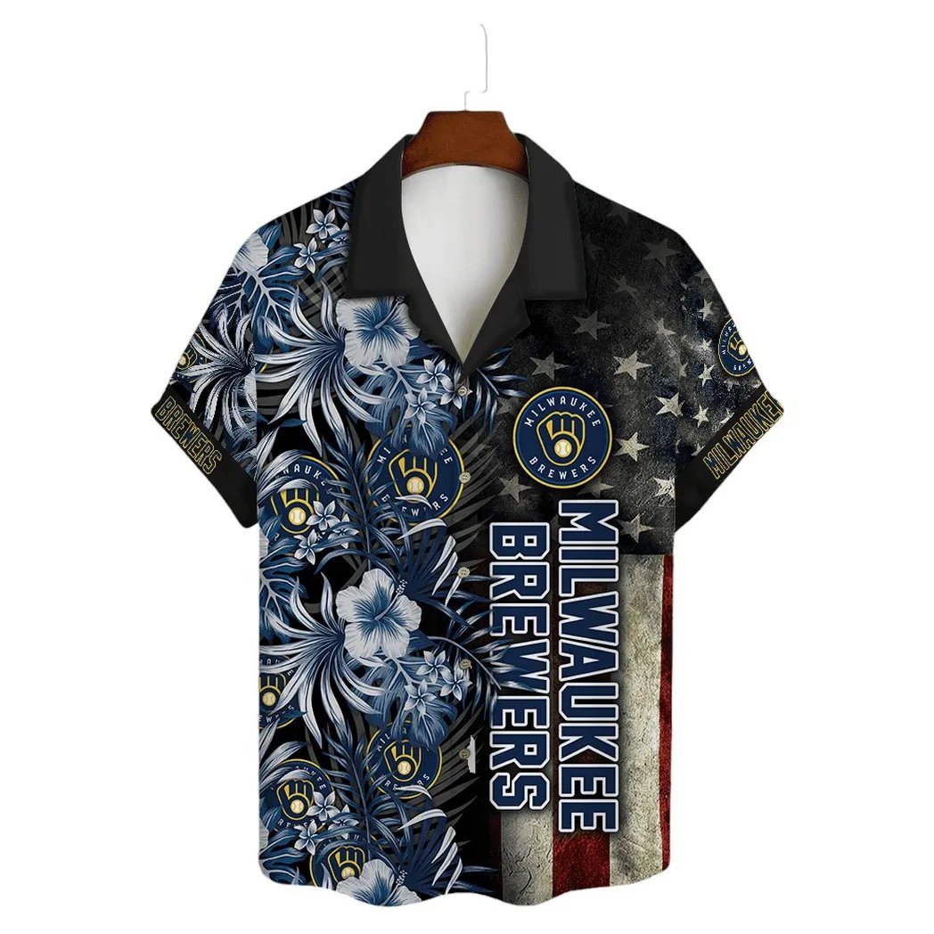 Milwaukee Brewers Patriotic Floral Hawaiian Shirt.jpg