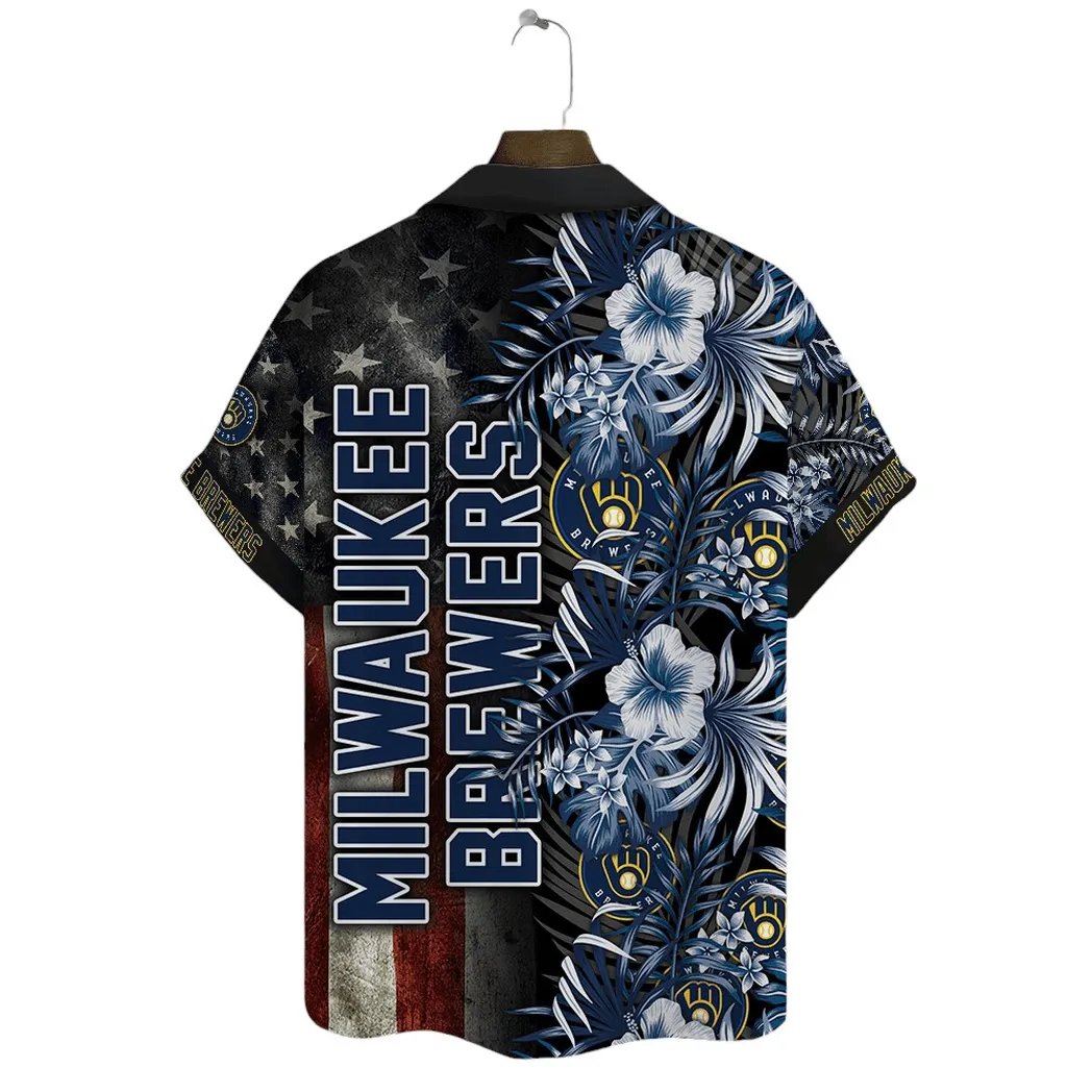 Milwaukee Brewers Patriotic Floral Hawaiian Shirt.jpg