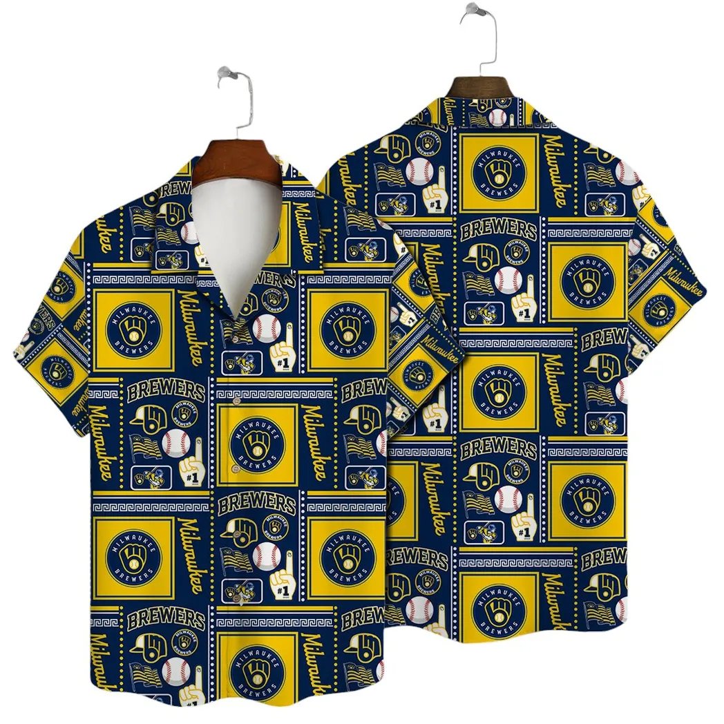 Milwaukee Brewers Retro Patchwork Hawaiian Shirt.jpg