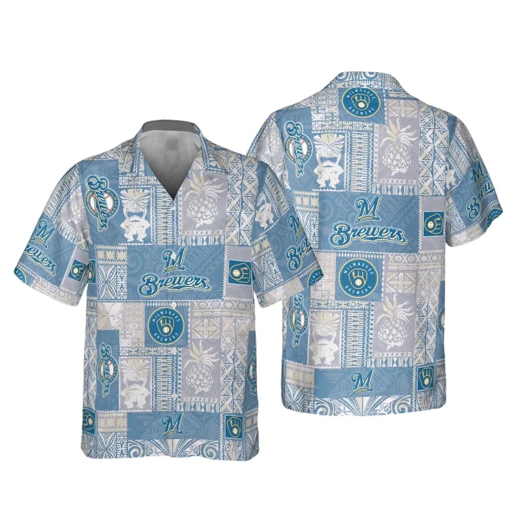 Milwaukee Brewers Vintage Blue Hawaiian Shirt.jpg