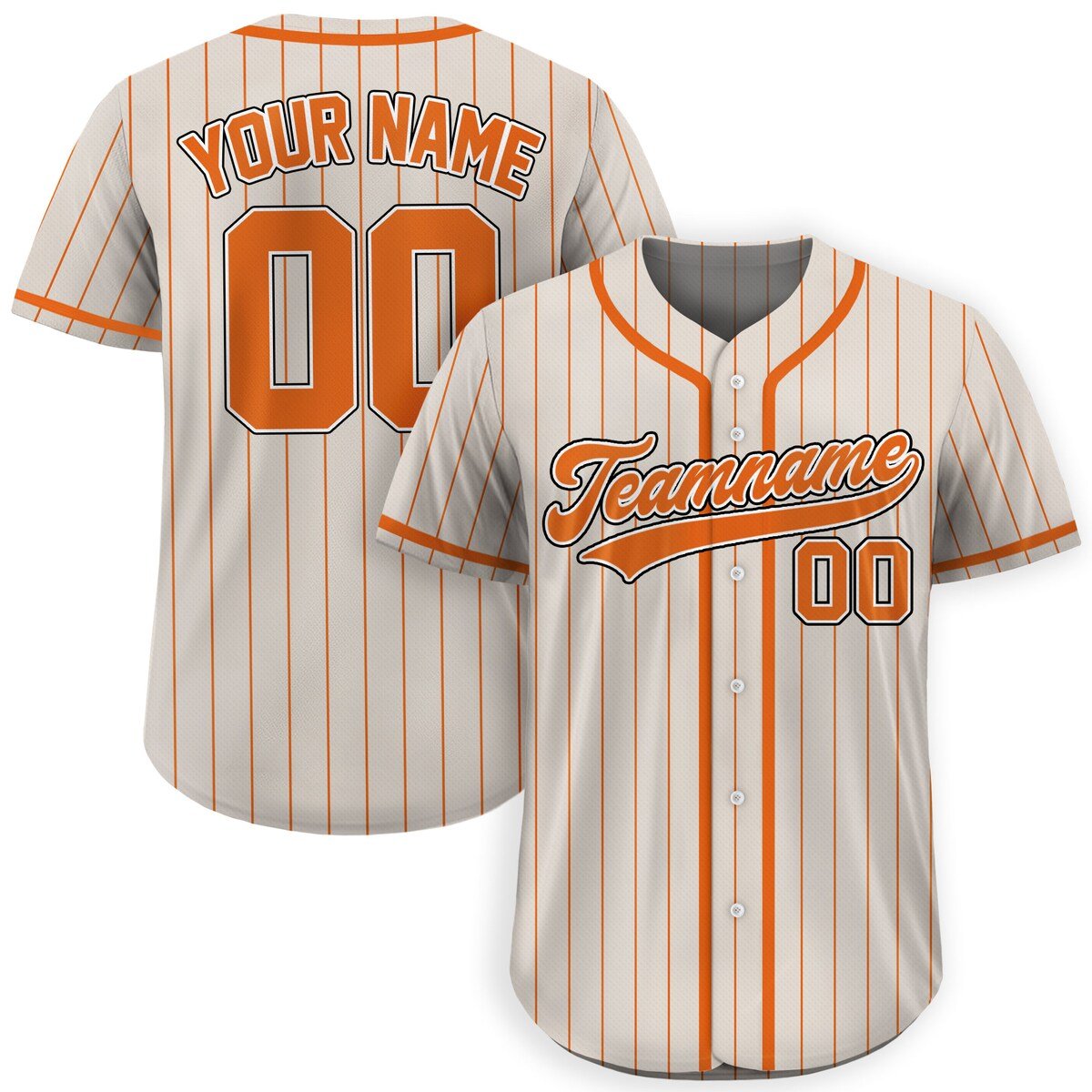 Personalized Sand Orange Pinstripe Baseball Jersey for All Ages.jpg