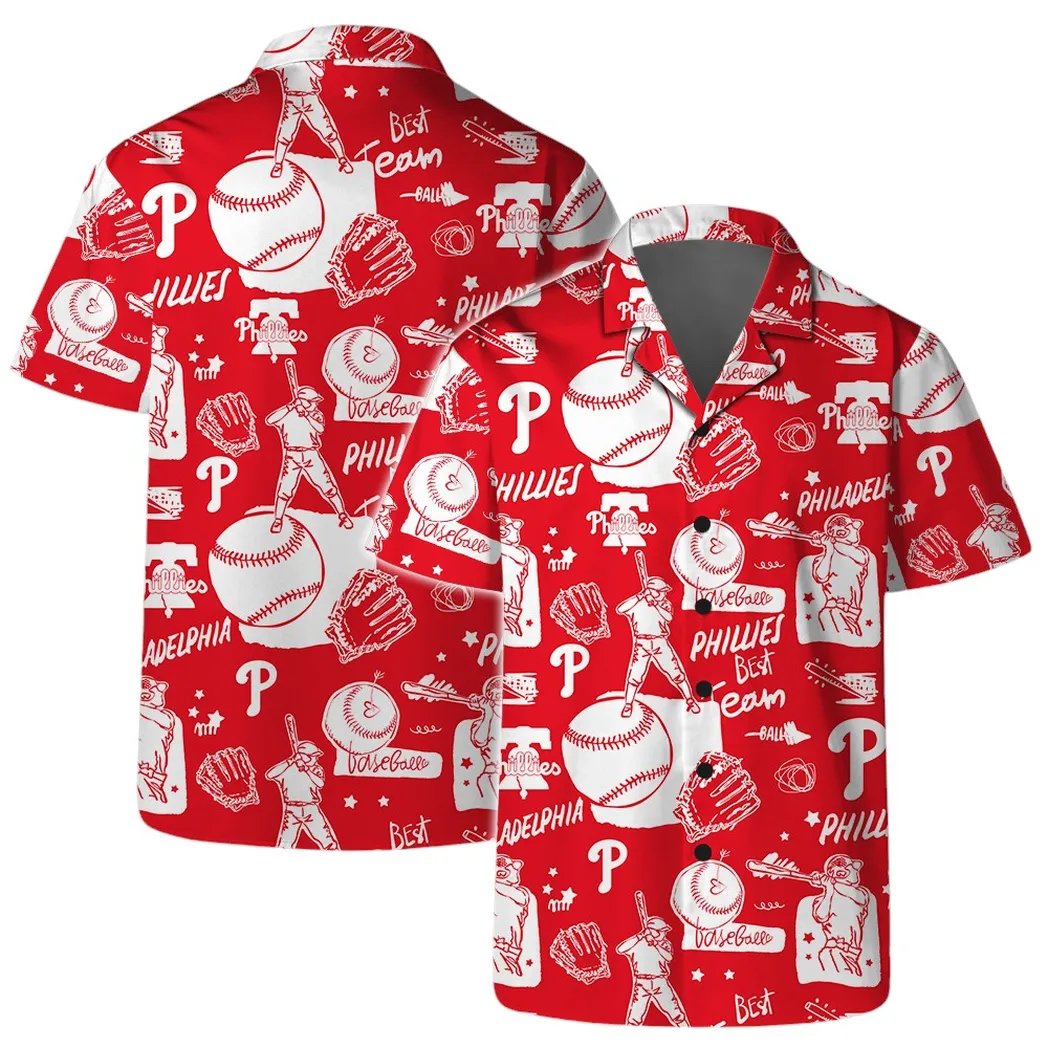 Philadelphia Phillies Hawaiian Shirt All Star Doodle Design.jpg