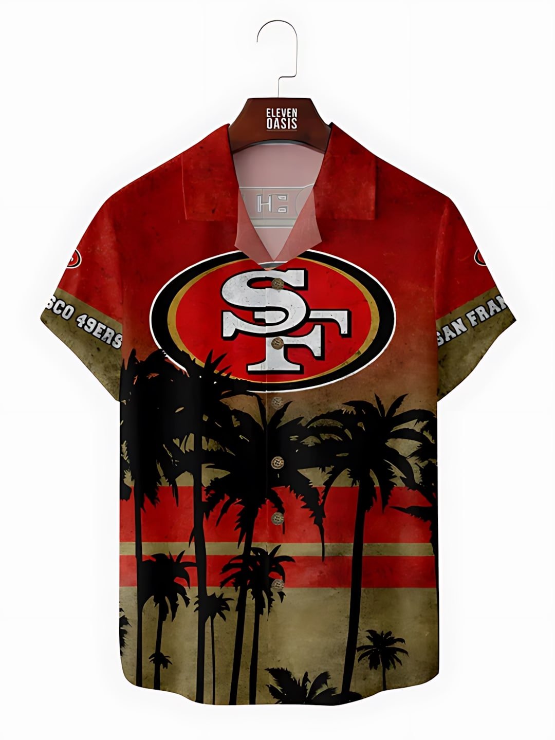 San Francisco 49ers Hawaiian Shirt Sunset Palms Tree Design.jpg