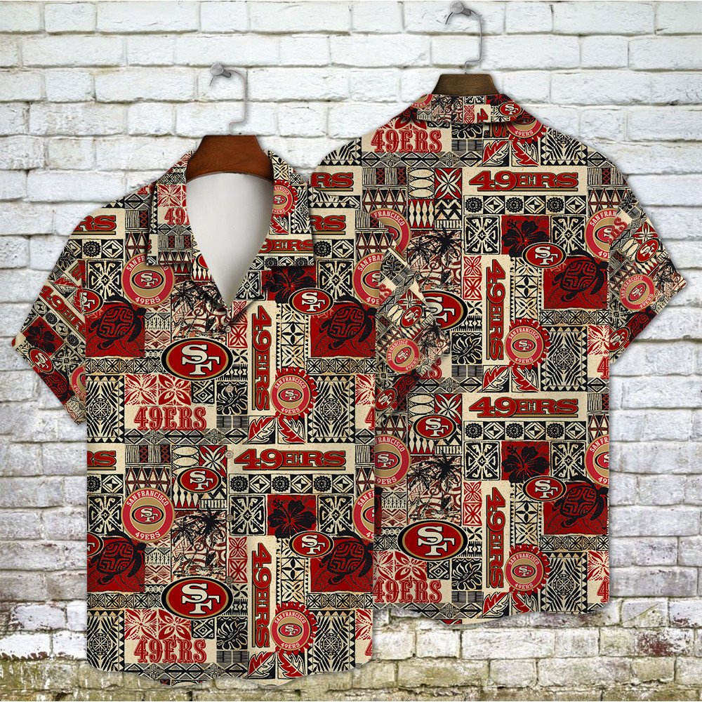 San Francisco 49ers Hawaiian Shirt Tribal Heritage Design.jpg