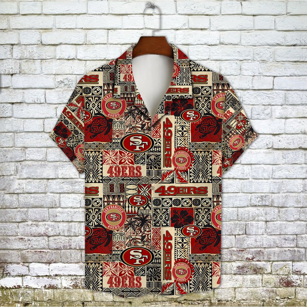 San Francisco 49ers Hawaiian Shirt Tribal Heritage Design.jpg