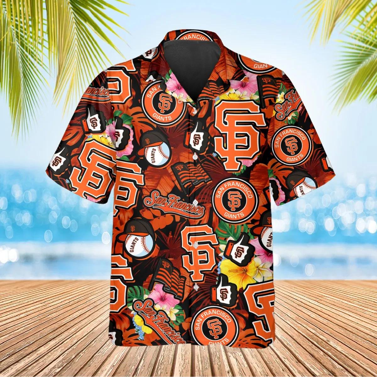 San Francisco Giants Hawaiian Shirt Tropical Logo Collage.jpg