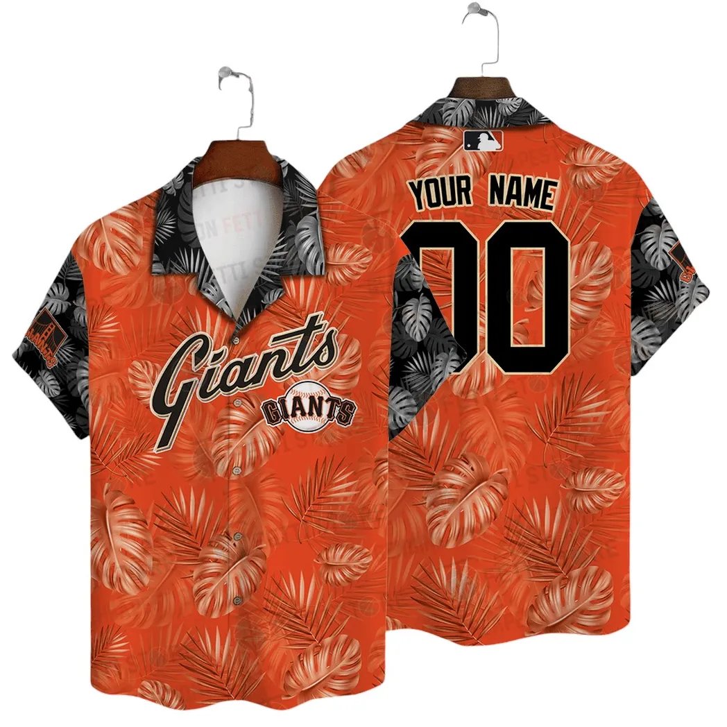 San Francisco Giants Leaf Pattern Hawaiian Shirt.jpg