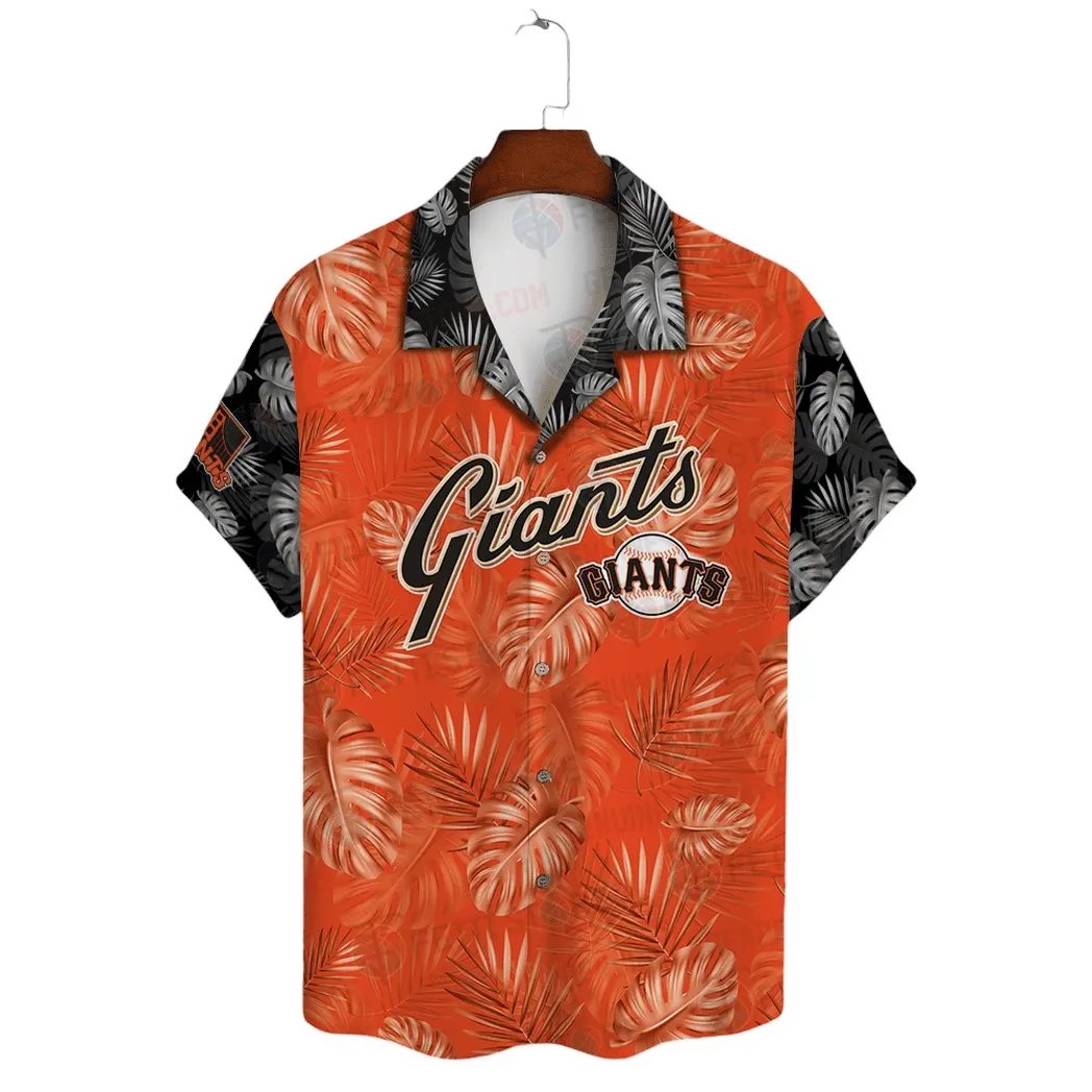 San Francisco Giants Leaf Pattern Hawaiian Shirt.jpg