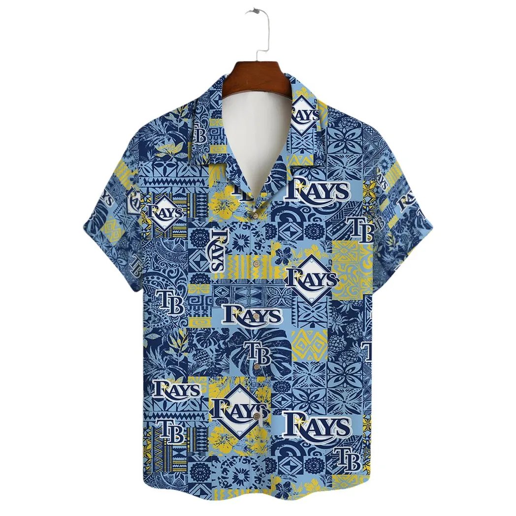 Tampa Bay Rays Blue Hawaiian Patchwork Shirt MLB Fan Apparel.jpg