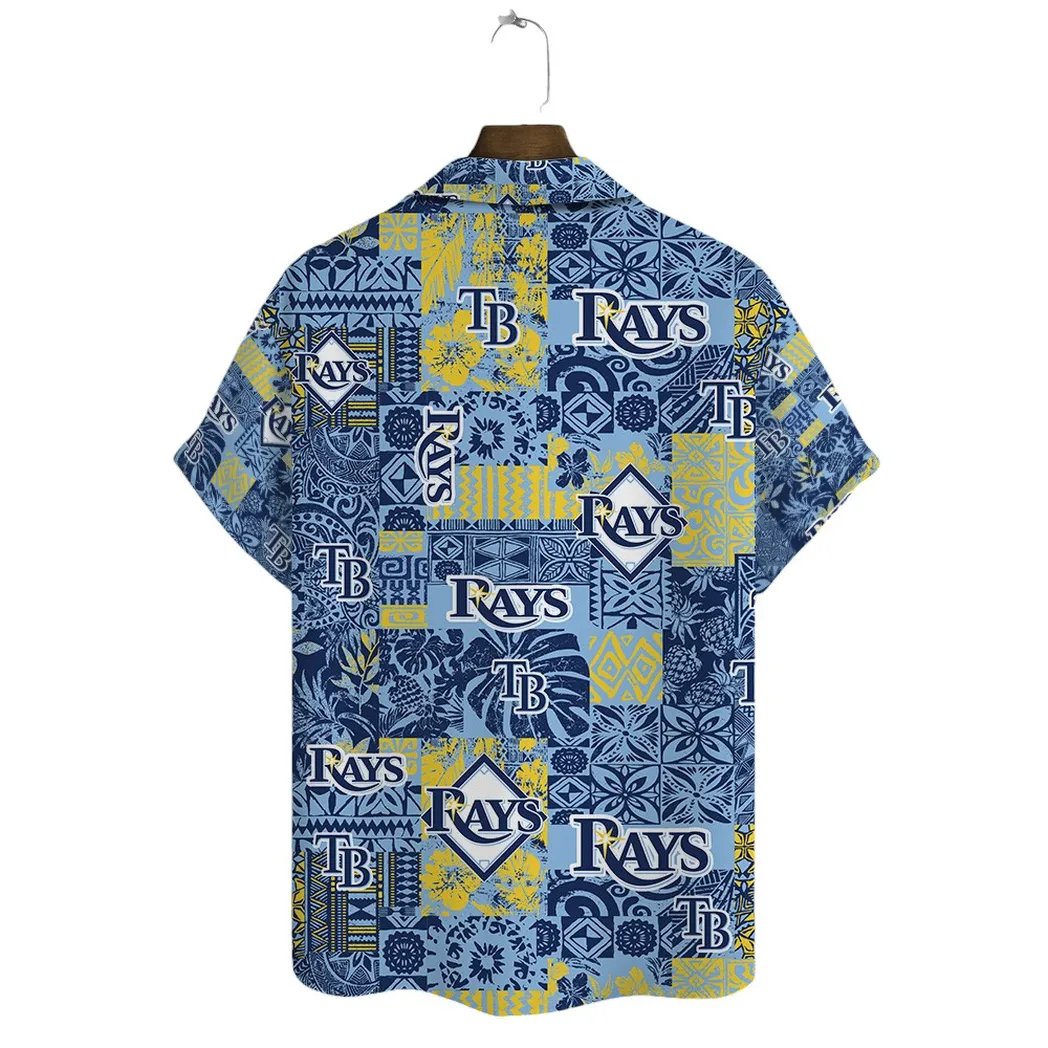 Tampa Bay Rays Blue Hawaiian Patchwork Shirt MLB Fan Apparel.jpg