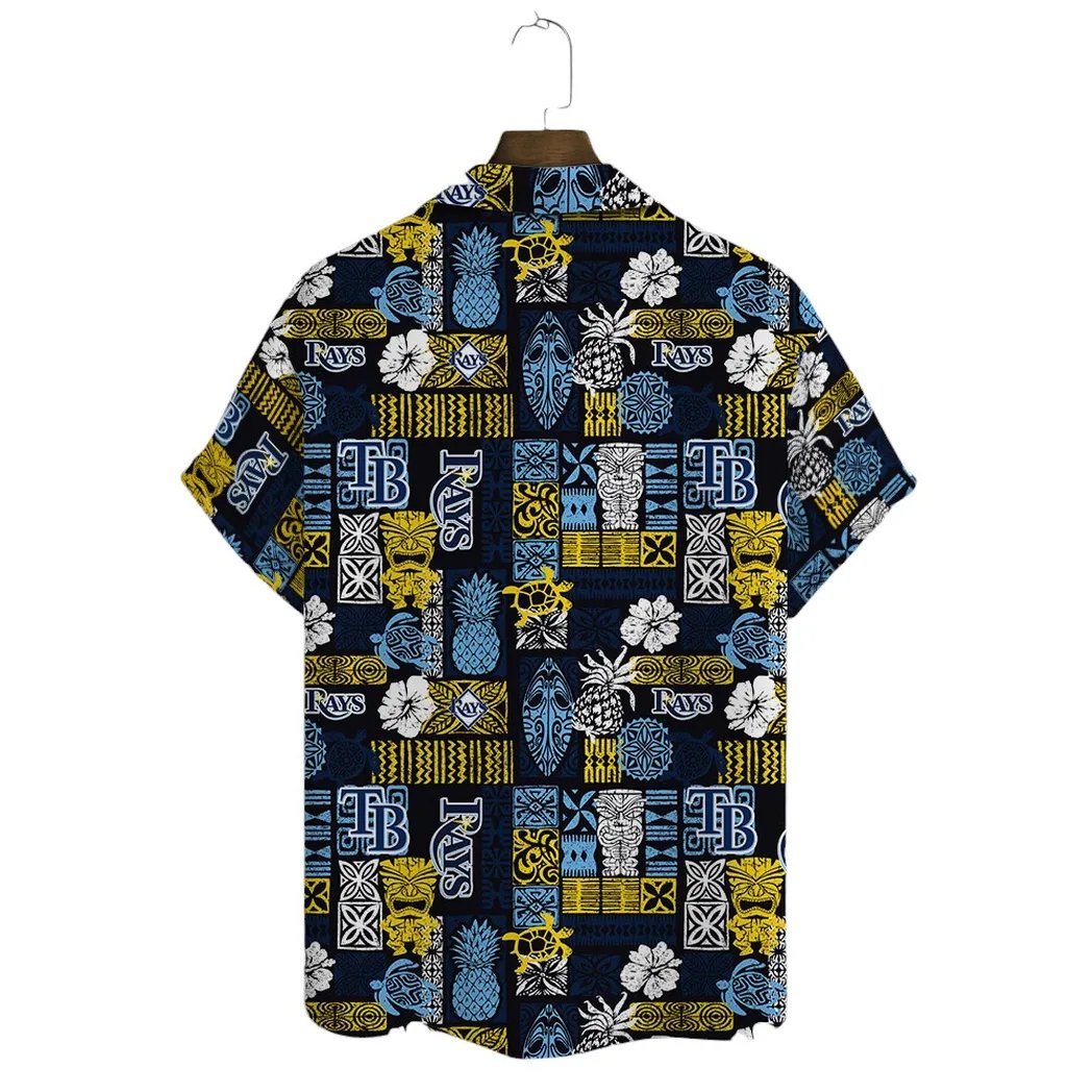 Tampa Bay Rays Hawaiian Shirt Tribal Patchwork Design.jpg