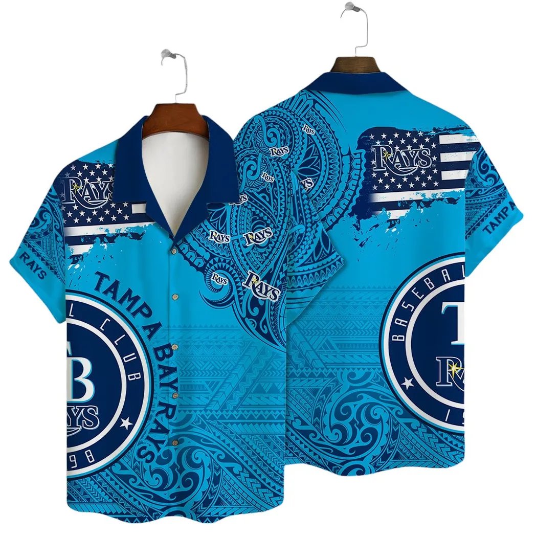 Tampa Bay Rays Hawaiian Shirt Tribal Wave Design.jpg