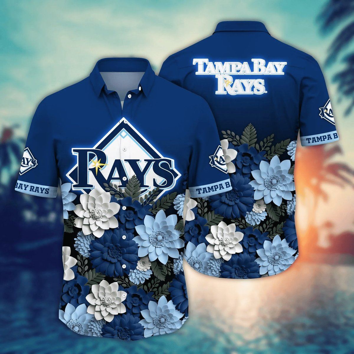 Tampa Bay Rays Hawaiian Shirt Tropical Floral Design.jpg