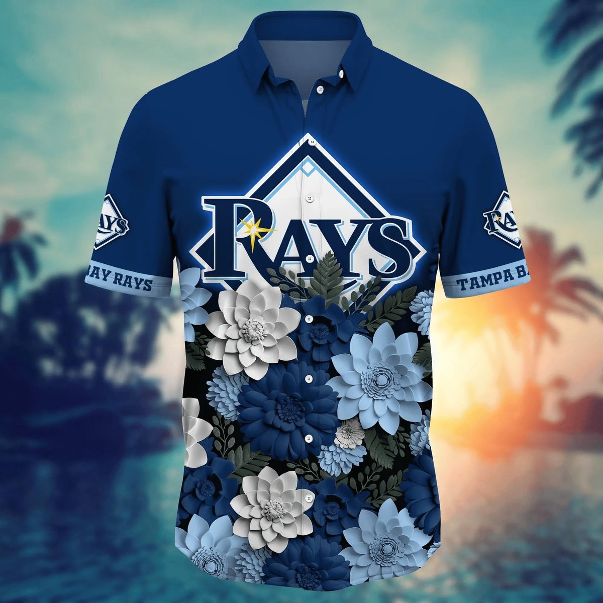 Tampa Bay Rays Hawaiian Shirt Tropical Floral Design.jpg