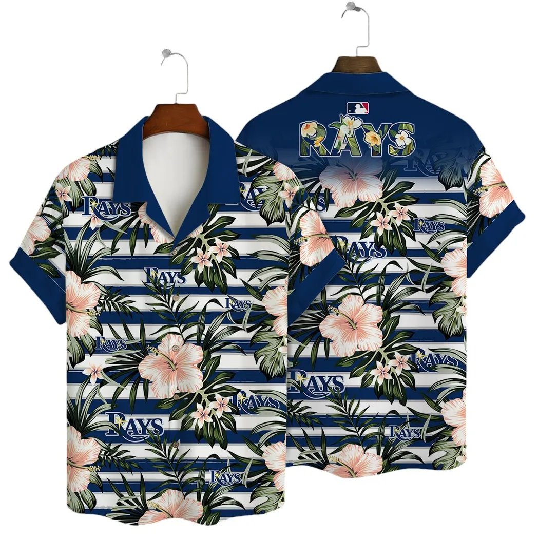 Tampa Bay Rays Hawaiian Shirt Tropical Hibiscus Design.jpg