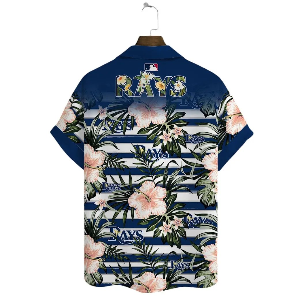 Tampa Bay Rays Hawaiian Shirt Tropical Hibiscus Design.jpg