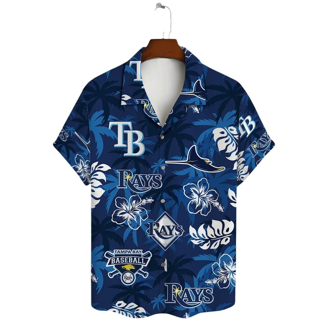 Tampa Bay Rays Tropical Hawaiian Shirt Blue Baseball Apparel.jpg