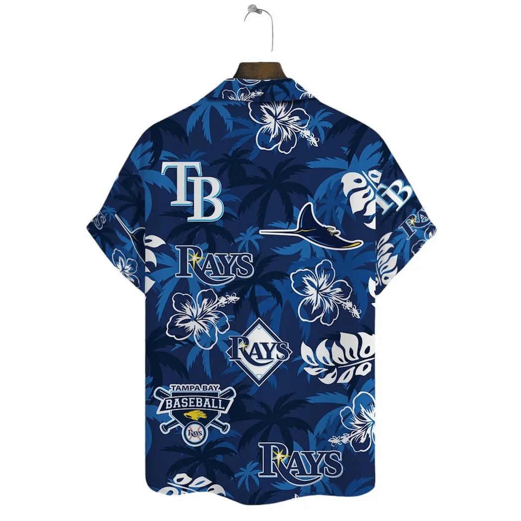 Tampa Bay Rays Tropical Hawaiian Shirt Blue Baseball Apparel.jpg