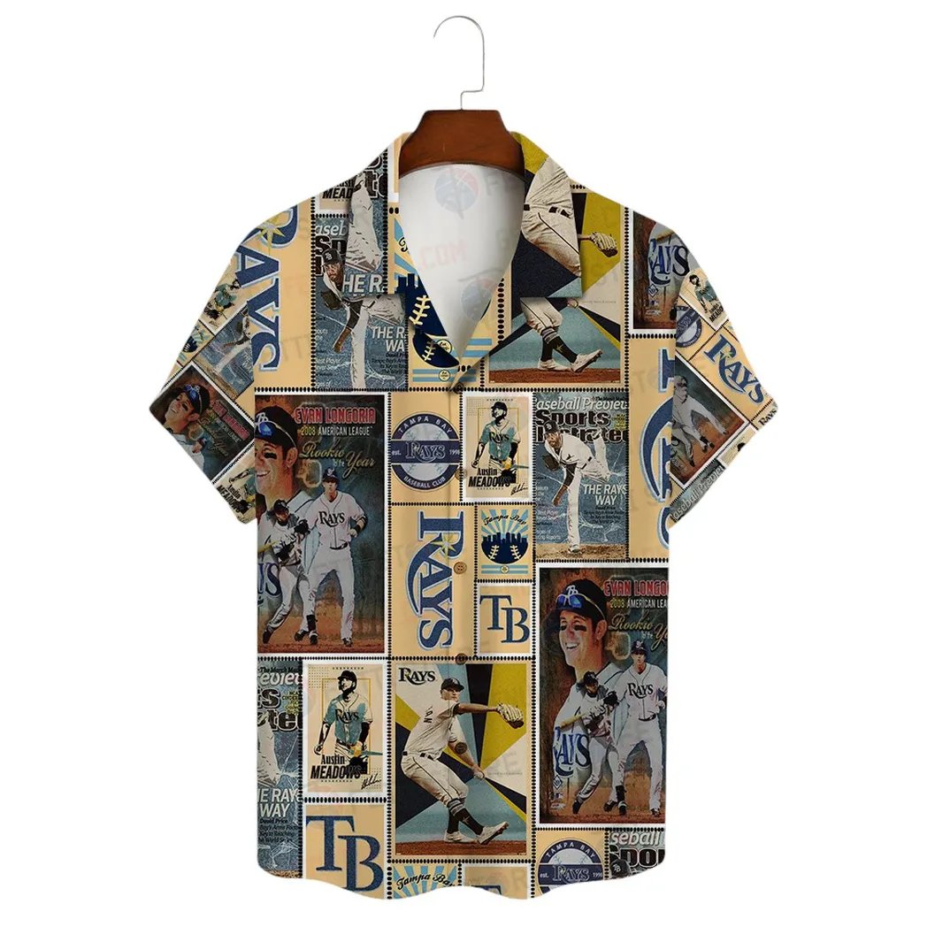 Tampa Bay Rays Vintage Hawaiian Shirt Baseball Collage Design.jpg