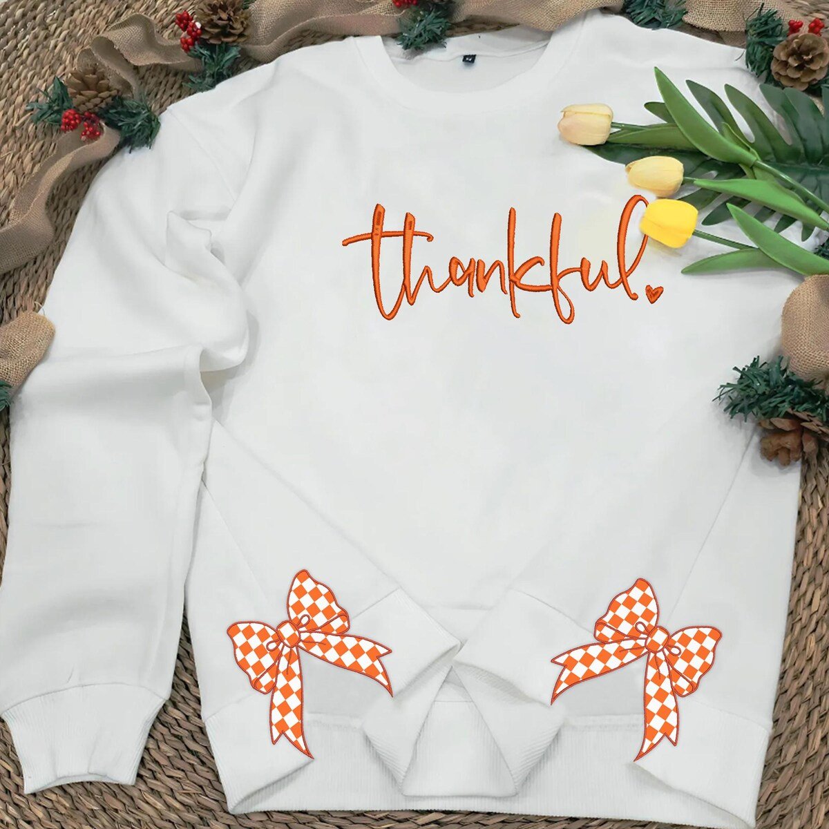 Thankful Embroidered Side Bow Sweatshirt for Fall.jpg