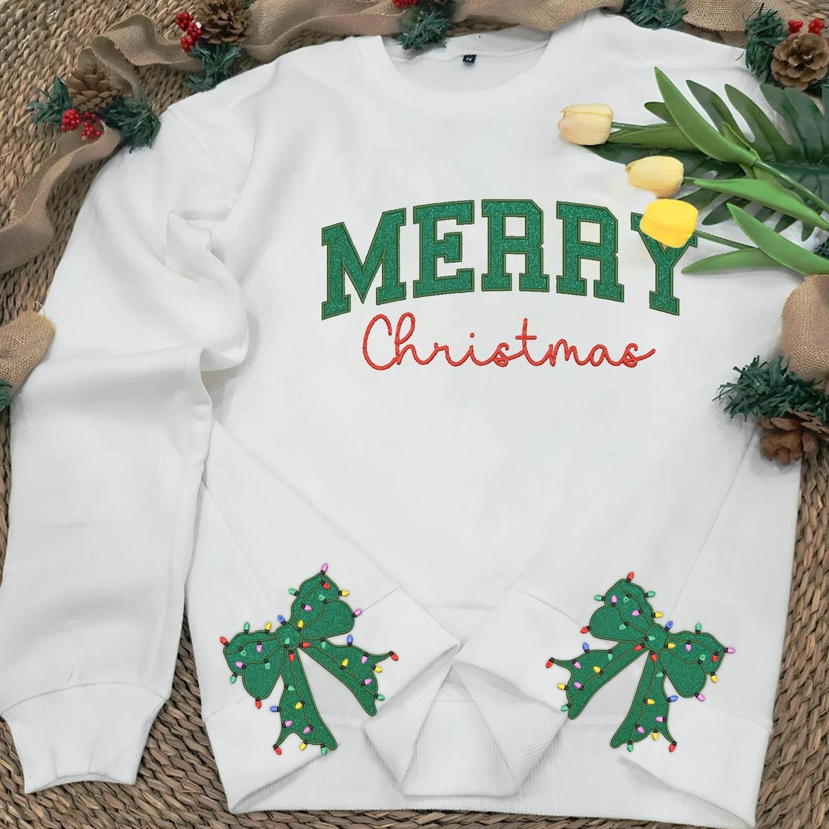 Trendy Christmas Side Bow Embroidered Sweatshirt with Glitter.jpg