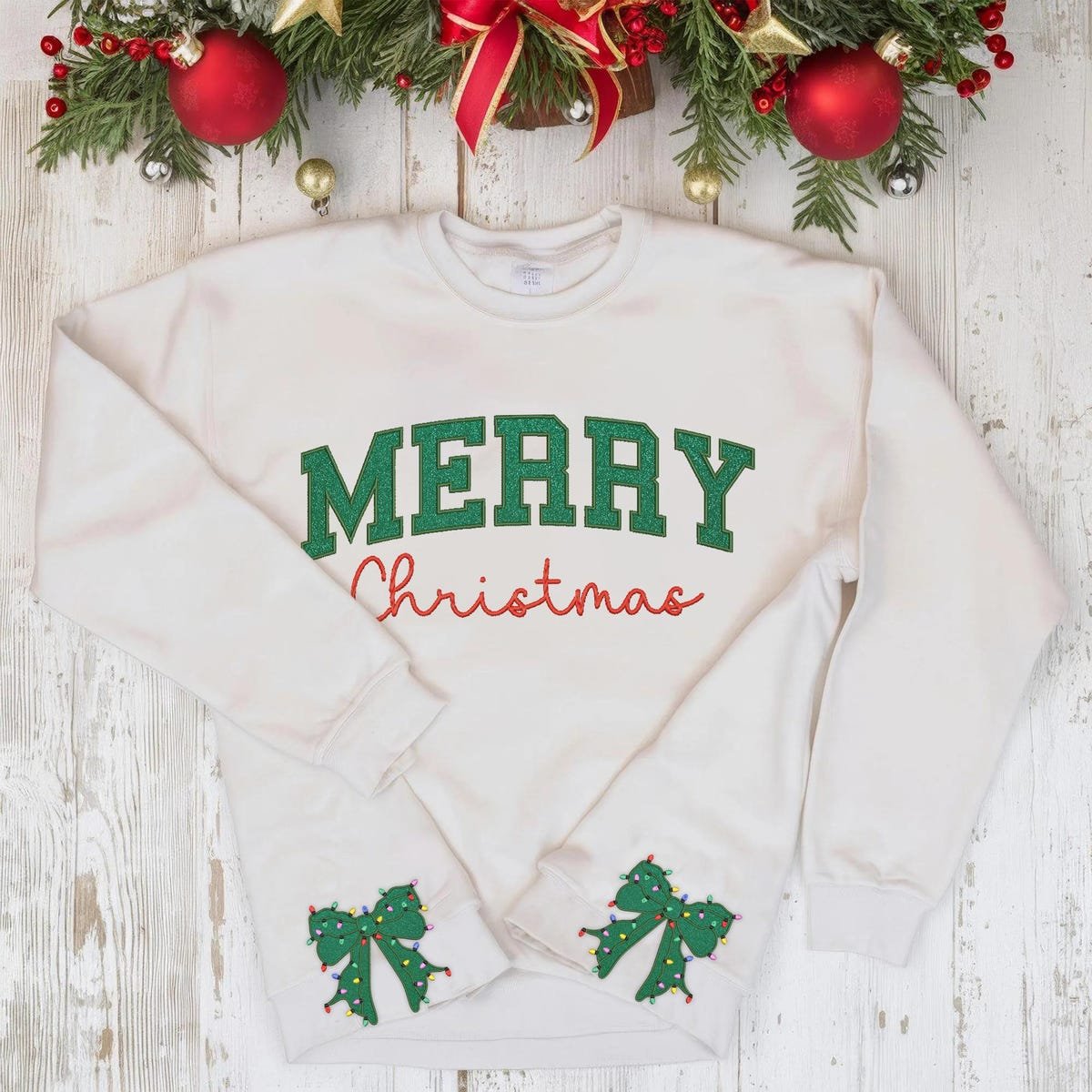 Trendy Christmas Side Bow Embroidered Sweatshirt with Glitter.jpg